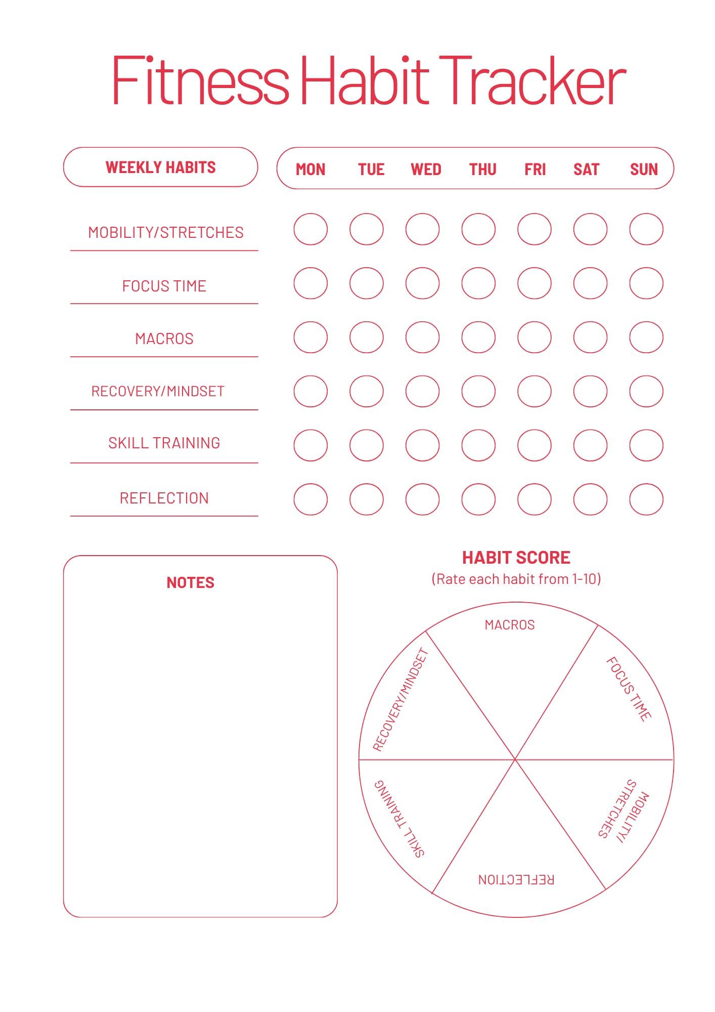 Weekly Fitness Habit Tracker | Printable PDF Planner (40 Pages) - Etsy