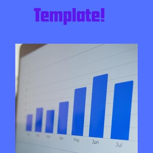 May include: A laptop screen displays a bar graph with blue columns against a white background. The graph shows data for April, May, June, and July. The text "Editable Bar Graph Template!" is at the top.