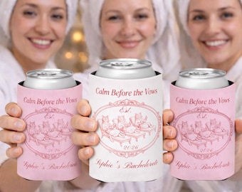 Spersonalizowana chłodziarka na puszki na wieczór panieński, spokój przed ślubami, Koozie Bridal Spa, upominek na przyjęcie, spersonalizowany prezent dla panny młodej, wycieczka dla dziewcząt, akcesoria do kawalerstwa
