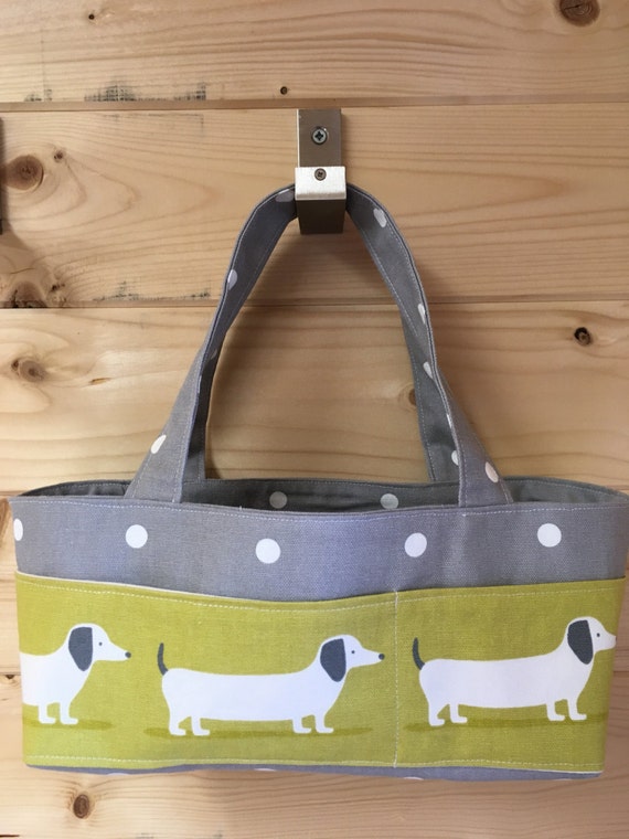 Craft caddy dachshund fabric organiser handmade storage basket | Etsy