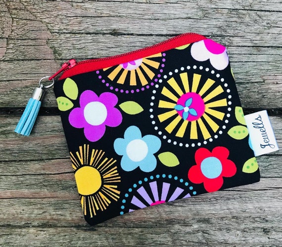 Seagulls Pattern Canvas Change Coin Purse Retro Money Bag with Zip