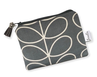 Handmade Large Coin Purse made using Orla Kiely fabric stem pear