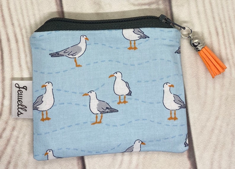 Seagull fabric coin purses in two sizes