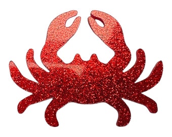 Grande broche à paillettes rouges Homard ou Crabe