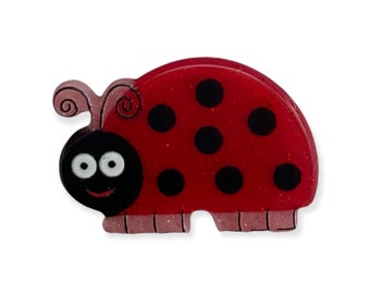 Ladybird Resin Brooch ladybug cute kitsch