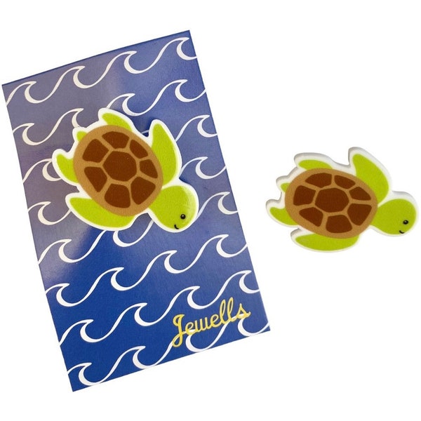Sea Turtle resin brooch pin