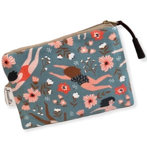 Swimmer Swimming cotton Coin Purse pouch water underwater Pink