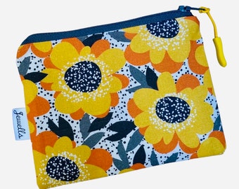 Pochette pour porte-monnaie en tissu tournesol lumineux STOCK FAIBLE