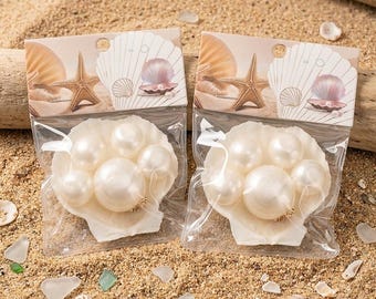 Shell Pearl Squishy Fidget Toy, Ocean Themed Fidget Toy,Slow Rising Squeeze,Anxiety Relief Stress Ball,Cute Desk Decor,Sensory Toy for Kids