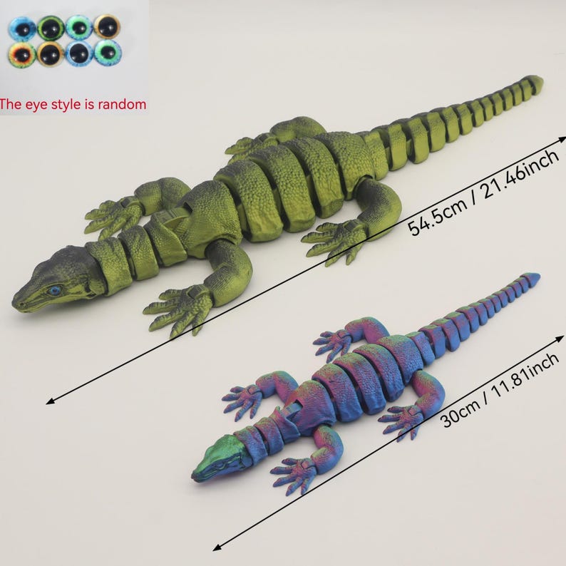 Articulated Lizard Toy, 3D Printed Reptile, Color-shift Rainbow Desk ...