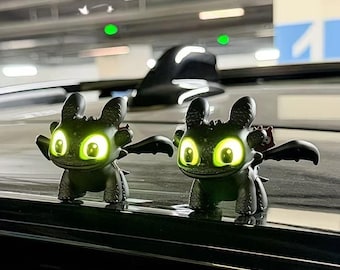 Light-Up Dragon Car Ornament and Keychain, Movable Wings, Glow Eyes, Fan Art Accessory