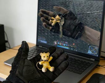 3D Printed Ada Wang Bear Keychain, Biohazard Teddy Pendant, Gamer Accessory Charm