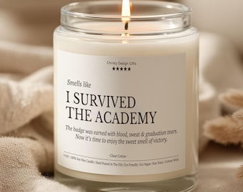 Smells Like I Survived The Police Academy Candle Graduation  New Police Officer Gift for Law Enforcement Graduation Funny Cop Candle - 1023