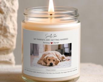 Personalized Dog Photo Gift My Parents Are Getting Married Candle Custom Engagement Gift for couple Custom Getting Married Pet Love Gift1133