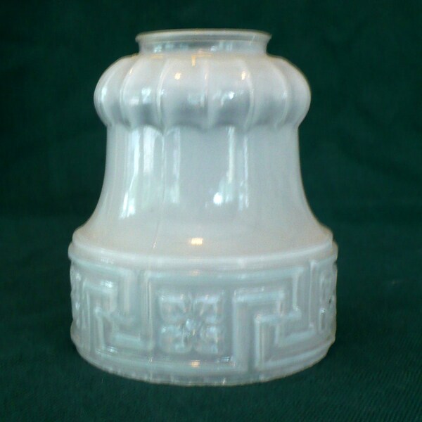 Glass Bulb Shade Frosted Greek Key Floral