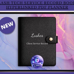 Registro dei servizi per clienti di extension ciglia, laminazione e tinta ciglia / Agenda PDF con collegamenti ipertestuali per lash artist / Download digitale per lash artist