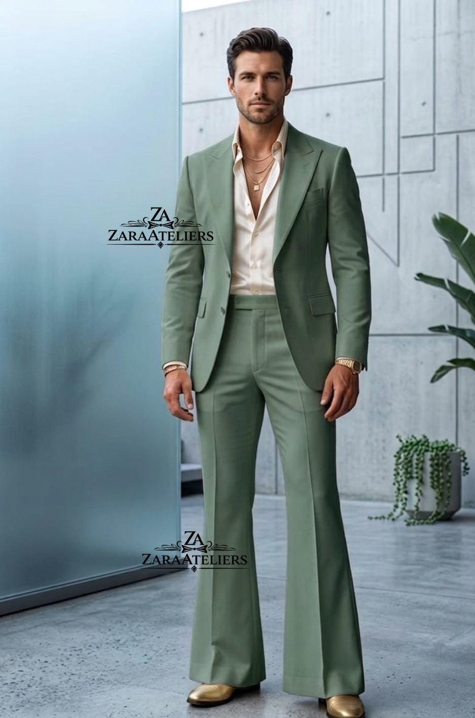 Sage Suit Pants Men - Etsy