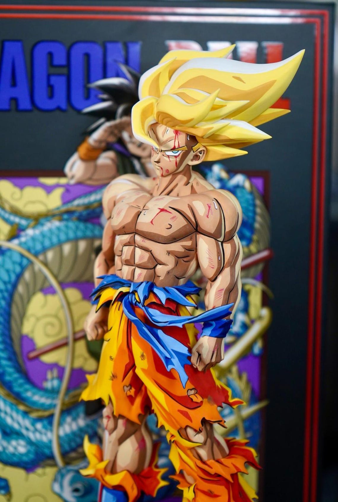 Dragon Ball Goku Figure, Repainted and Customized Into a 2D Comic Style ...