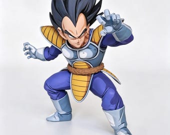 Dragon Ball Vegeta, re-colored and customized in the starting pose with 2D comic-style colors, making it a perfect holiday gift