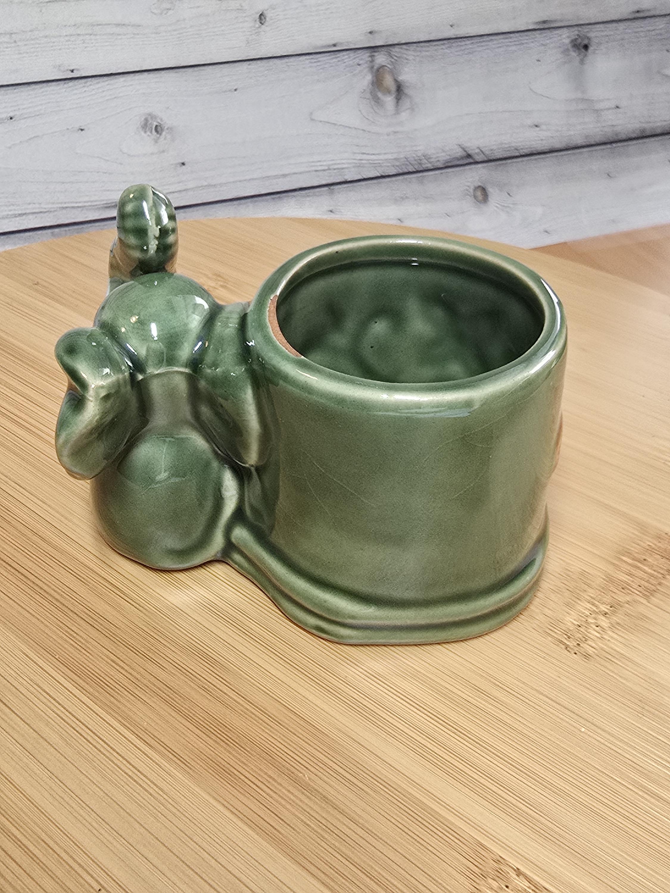 Vintage Majolica Jade Green Lucky Elephant Pottery Mini Planter - Etsy