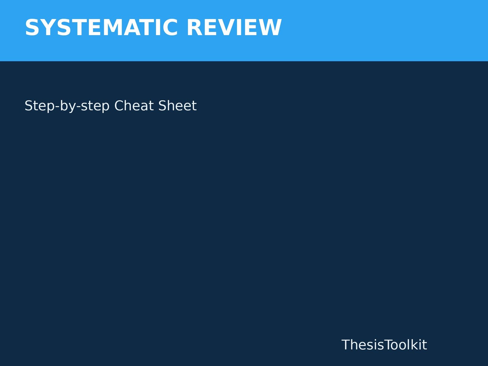 Systematic Review Cheat Sheet | PRISMA Steps, Literature Review Guide ...