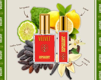 VELVET Unisex Perfume Oil & Perfume Spray | Smooth Warm Fragrance | Citrus Vanilla Sandalwood Scent | Phthalate-Free | Unisex Gifts