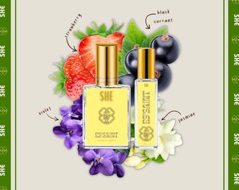 SHE Women's Perfume Oil & Perfume Spray | Bright Fruity Floral Fragrance | Berries Rose Musk Amber Scent | Phthalate-Free | Gifts For Her