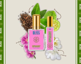 Bliss Women's Perfume Oil & Perfume Spray | Bright Floral Fragrance | Tea Jasmine Freesia Scent | Phthalate-Free | Gifts For Her | Inspired