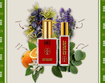 Vice Men's Perfume Oil & Perfume Spray | Sharp Aromatic Cologne | Juniper Orange Blossom Labdanum Scent | Phthalate-Free | Gifts For Him