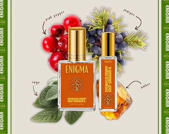 Enigma Men's Perfume Oil & Perfume Spray | Spiced Gourmand Cologne | Juniper Toffee Suede Cinnamon Scent | Phthalate-Free | Gifts For Him