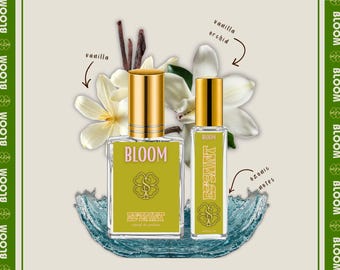 Bloom Women's Perfume Oil & Perfume Spray | Aquatic Floral Fragrance | Vanilla Orchid Ozonic Scent | Phthalate-Free | Gifts For Her