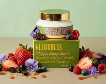 VELOURESS Whipped Fragrance Body Butter | Scented Mango Body Butter | Borage Oil | Berry Musk Vanilla Jasmine | Gifts For Her | Moisturizer