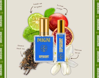 Imagine Men's Perfume Oil & Perfume Spray | Woody Citrus Cologne | Orange Ginger Black Tea Amber Scent | Phthalate-Free | Gifts For Him