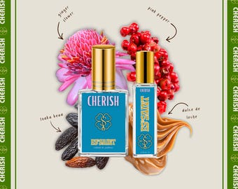 Cherish Women's Perfume Oil & Perfume Spray | Floral Fragrance | Pomegranate Dulce De Leche Vetiver Scent | Phthalate-Free | Gifts For Her