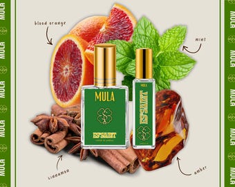 Mula Men's Perfume Oil & Perfume Spray | Dominant Spicy Amber Cologne | Mandarin Leather Patchouli Scent | Phthalate-Free | Gifts For Him
