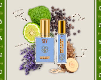 Sly Men's Perfume Oil & Perfume Spray | Clean Sophisticated Woody Cologne | Cedar Vetiver Pepper Scent | Phthalate-Free | Gifts For Him