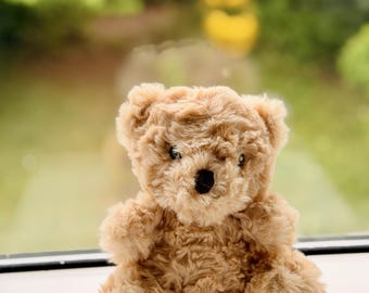 Mini Teddy Bear Plush Toy, Light Tan, Soft Baby Nursery Decor