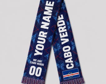Personalized Cabo Verde Soccer Fan Scarf, Personalized American Flag Supporter Sash, Patriotic Game Day Stole, Soccer Fan Gift