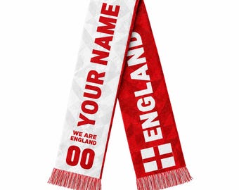 Personalized England Soccer Fan Scarf, Personalized American Flag Supporter Sash, Patriotic Game Day Stole, Soccer Fan Gift For Men Women
