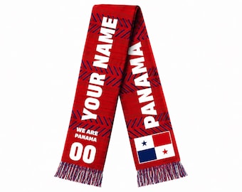 Personalized Panama Soccer Fan Scarf, Personalized American Flag Supporter Sash, Patriotic Game Day Stole, Soccer Fan Gift For Men Women