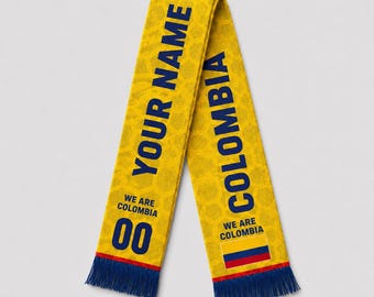 Personalized Colombia Soccer Fan Scarf, Personalized American Flag Supporter Sash, Patriotic Game Day Stole, Soccer Fan Gift For Men Women
