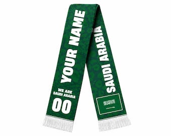 Personalized Saudi Arabia Soccer Fan Scarf, Personalized American Flag Supporter Sash, Patriotic Game Day Stole, Soccer Fan Gift