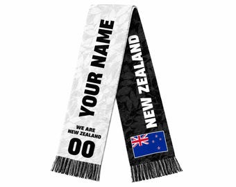 Personalized New Zealand Soccer Fan Scarf, Personalized American Flag Supporter Sash, Patriotic Game Day Stole, Soccer Fan Gift
