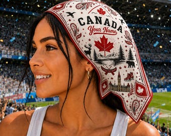 Personalized Canada Scarf, Personalization Haiti Bandana, Beautiful Soft Haitian Flag Pattern Scarf, Perfect for Headwear,Soccer Vacation