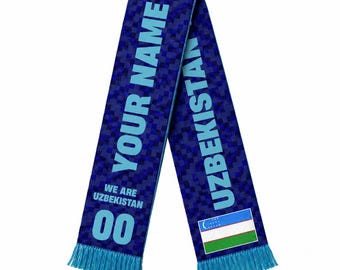 Personalized Uzbekistan Soccer Fan Scarf, Personalized American Flag Supporter Sash, Patriotic Game Day Stole, Soccer Fan Gift
