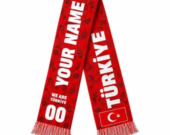 Personalized Türkiye Soccer Fan Scarf, Personalized American Flag Supporter Sash, Patriotic Game Day Stole, Soccer Fan Gift For Men Women