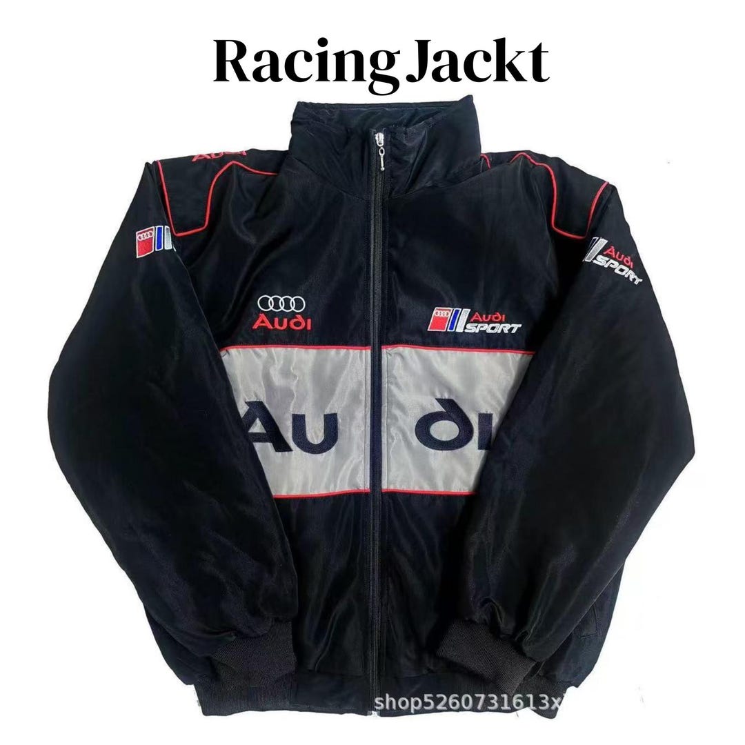 Audi Jacket Rack Vintage Audi Racing Jacket Retro Motorsport Streetwear Windbreaker Coat ...