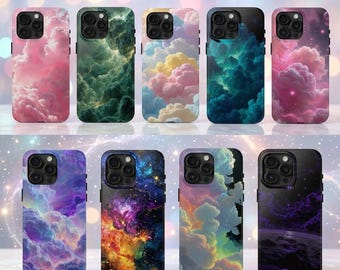 Dreamy Cloud Phone Case, Galaxy Nebula Sky Cover Compatible for iPhone 17 16 15 14 13 Samsung Galaxy