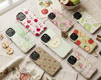 Cute Apple Phone Case, Kawaii Strawberry Fruit Cover Compatible for iPhone 17 16 15 14 13 Samsung Galaxy