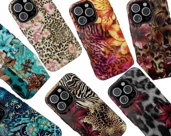 Leopard Lily Tough Phone Case for iPhone Samsung, Bold Safari Phone Cover